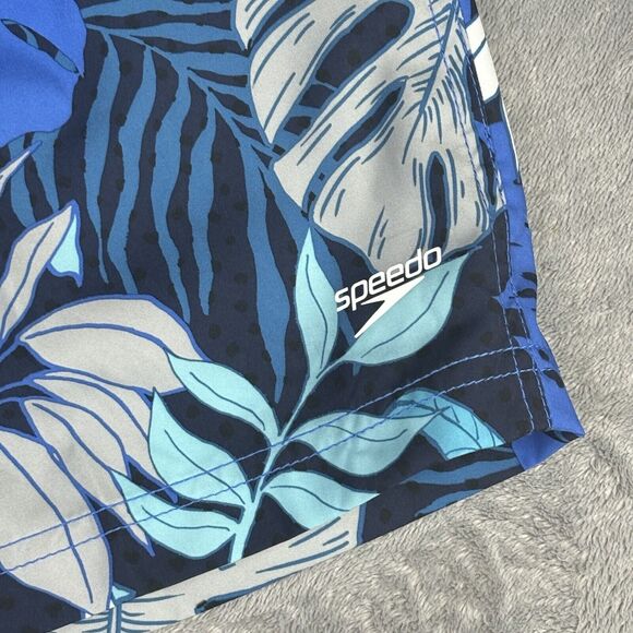Speedo Swim Trunks Mens‎ Medium Board Shorts Ocean Blue Graphic Stretch UPF $59 - Picture 4 of 16